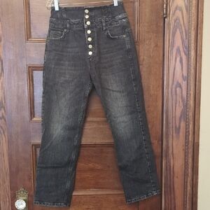 Marissa Webb Black Jean | Size 26 | High Rise - Exposed Button Fly